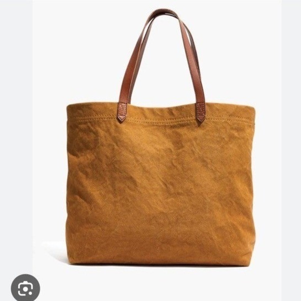 Madewell Canvas Transport Tote Women Large Brown British Surplus Leather Handle